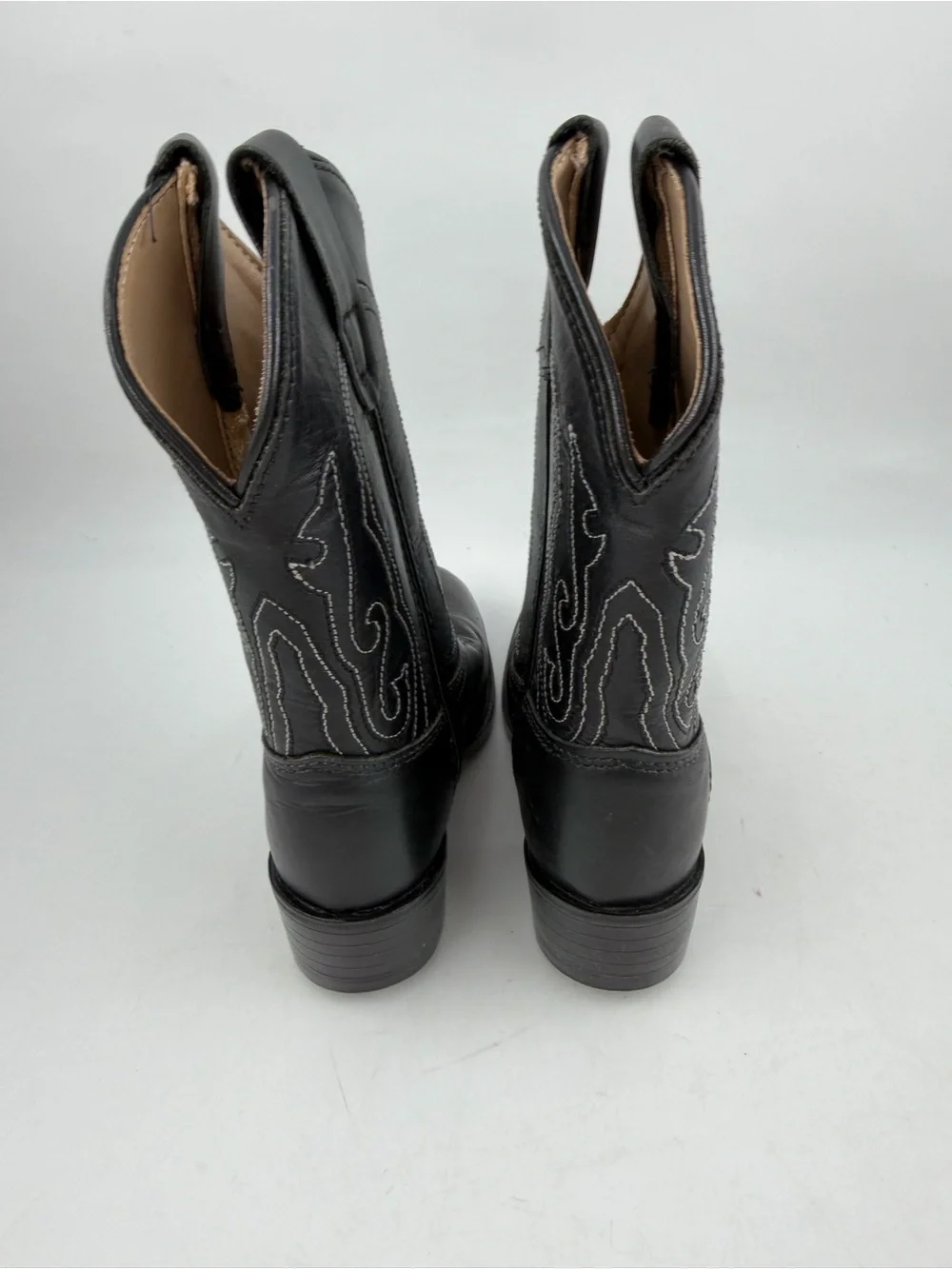 NEW! Pocono Western Kid’s Black Leather Embroidered-SZ 8.5C-Western Cowboy Boots